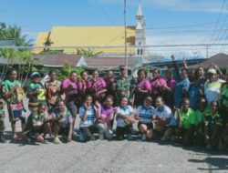 Koramil Timika Gelar Komsos Kreatif Bersama Warga Lewat Lomba Bola Voli