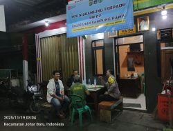 Bhabinkamtibmas Kampung Rawa Patroli dan Sambang Pos Siskamling RW 02