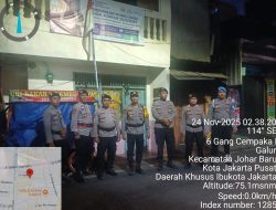 Patroli Dini Hari Polsek Johar Baru Persempit Ruang Kerawanan, Wujudkan Situasi Kondusif”
