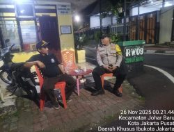 Patroli Dialogis dan Sambang Poskamling RW 09, Bhabinkamtibmas Johar Baru Perkuat Keamanan Lingkungan