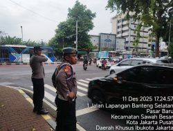 Polri Hadir Dalam” Pengaturan Lalu Lintas Di 4 titik Strategis Sawah Besar