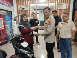 Kurang 24 Jam, Reskrim Polsek Johar Baru Berhasil Temukan Motor Hilang