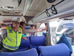 Sat Lantas Jakpus Sosialisasi Ops Keselamatan Jaya 2026, RAM CEK Kendaraan di Pool DAMRI Kemayoran