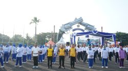 Polres Metro Jakarta Utara Hadiri Olahraga Bersama HUT ke-80 Puspomal di Kelapa Gading