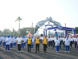Polres Metro Jakarta Utara Hadiri Olahraga Bersama HUT ke-80 Puspomal di Kelapa Gading