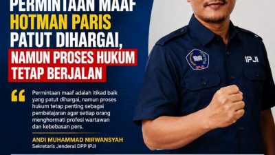 DPP IPJI: Permintaan Maaf Hotman Paris Patut Dihargai, Namun Proses Hukum Tetap Berjalan